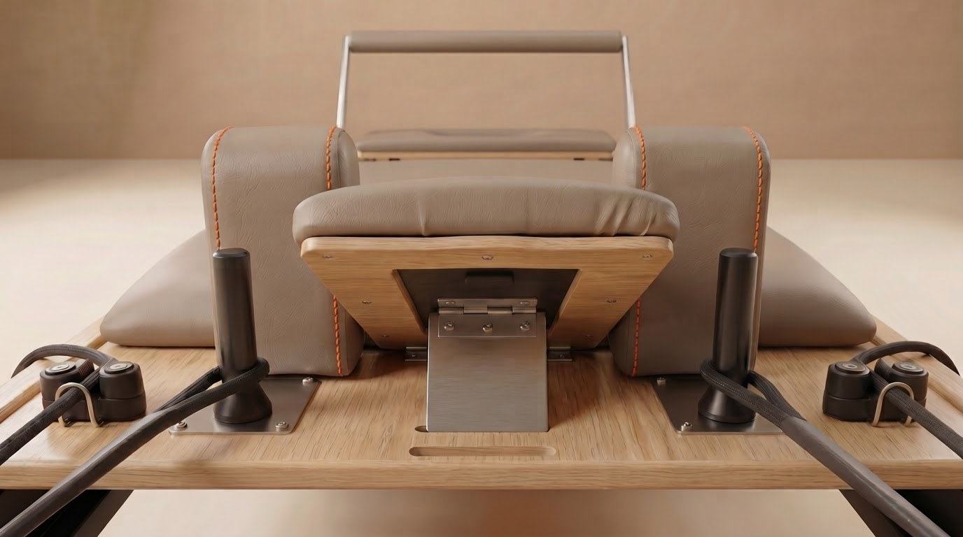 Le reformer amia vu depuis la barre de pieds, prêt pour un essai